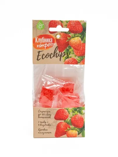 Клубника конфеты "Эко чипсы", натуральный фрукт, 70 гр