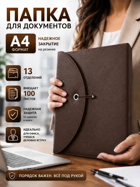 Sacita Папка для документов кожаная А4 семейная