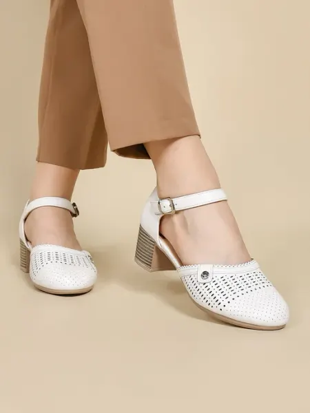 SamAli shoes Туфли летние на низком каблуке с ремешком
