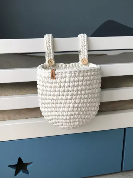 Shershulya_decor Карман на кровать подвесная корзина вязаная органайзер