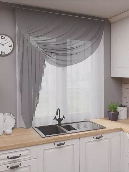 Shtor-store Шторы на кухню короткие Романтик левая