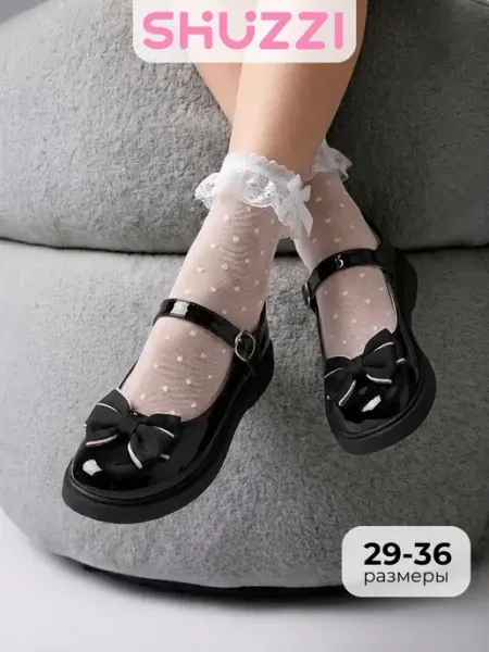 Shuzzi Школьные туфли мери джейн лаковые с бантом
