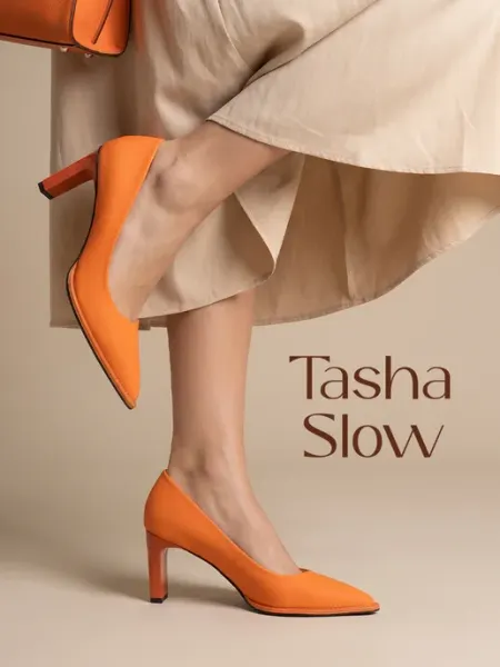 Tasha Slow Женские туфли на каблуке бежевые летние