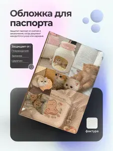 Обложка на паспорт коллаж из милых рыжих котят
