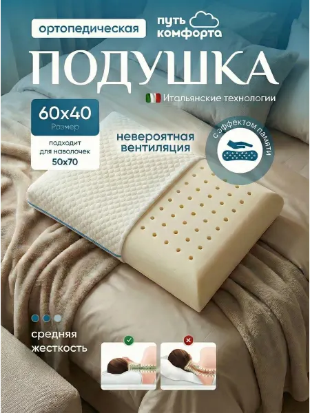 Путь комфорта Ортопедическая подушка c эффектом памяти с перфорацией