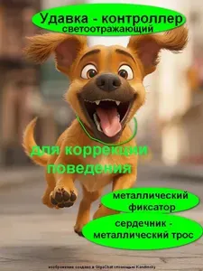 Контроллер для собак. Ошейник удавка. Черный светоотражающий. Металлический фиксатор.