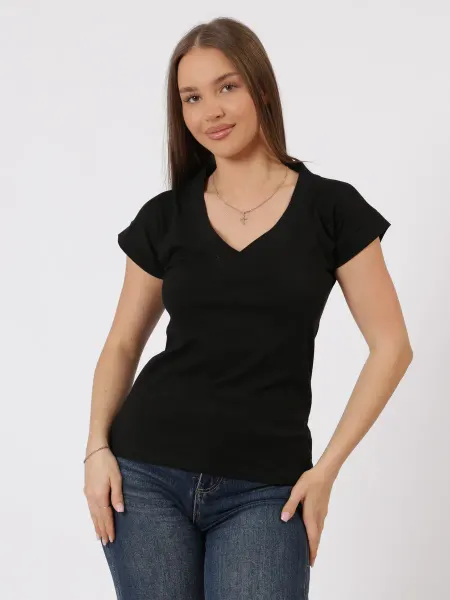 T_H Shop Базовая футболка с V-вырезом