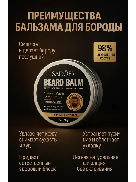 TATIA_3 Бальзам для бороды натуральный мягкость укладка и уход