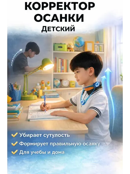 МАДФЛАП Корректор осанки детский для шеи фиксатор спины