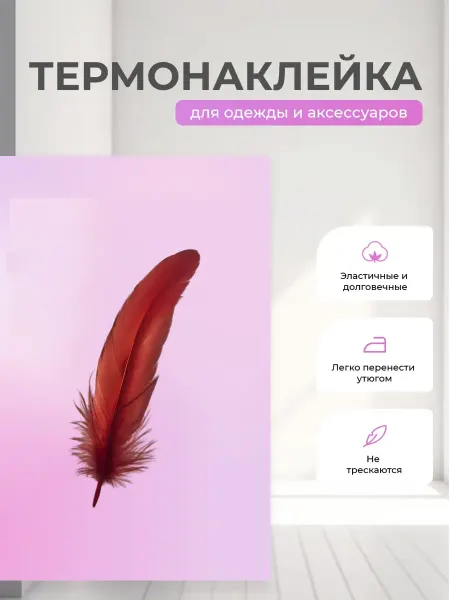 TermoVibe Термонаклейка с принтом - Красное перо