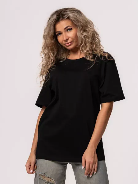 Wakas Textile Футболка черная однотонная хлопок