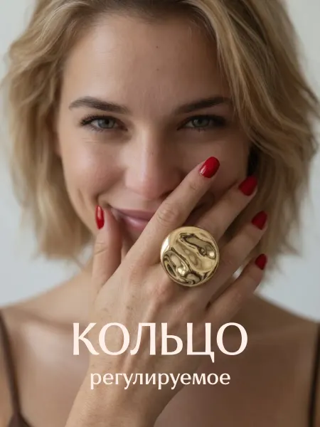 THEICONIC Кольцо большое крупное регулируемое