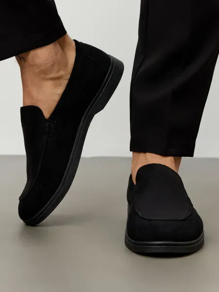 TOPSTRIDE Черные мокасины замшевые классические