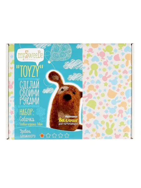 TOYZY Набор д изготовления игрушки из шерсти Собачка TZ-F005