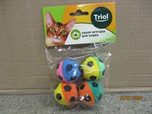 Игрушка для кошек Triol "Мяч футбольный", уп. 4 шт