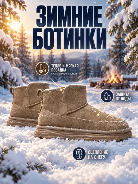 VGG короткие угги на толстой подошве