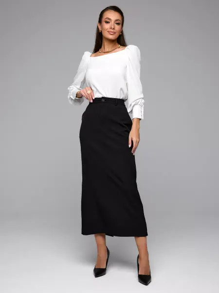 VIANfashion Юбка карандаш миди с разрезом