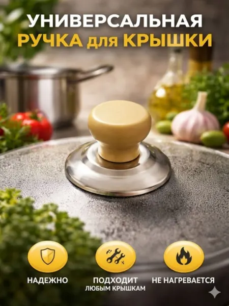 Универсальная ручка для крышки, термостойкая, простая установка