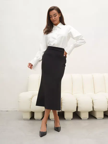 VogueAura Юбка черная длинная миди