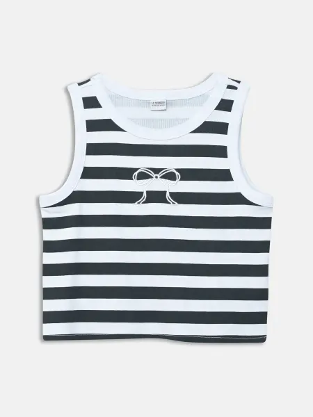LC Waikiki Женская футболка с круглым вырезом и камнями