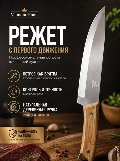 Кухонный нож, шеф нож, нож для кухни, нож универсальный, нож поварской