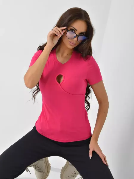 JJ Wear Офисная футболка с округлым вырезом на груди
