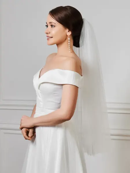WedDay Фата свадебная короткая молочная