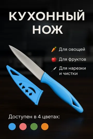 Кухонный нож для чистки и нарезки фруктов, овощей