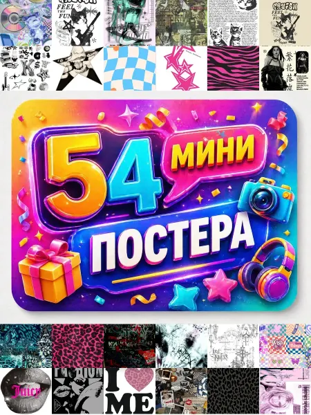 У Денчика Минипостеры 54 шт Эстетика принт Y2K