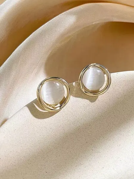 YAccessories Серьги кошачий глаз круглые бижутерия