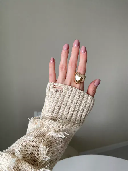YBRAND Кольцо сердце крупное безразмерное бижутерия