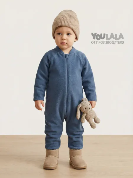 YOULALA Комбинезон детский флисовый, поддева на молнии