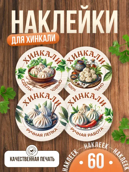 TM. Творческая мастерская Наклейки, хинкали ручной лепки