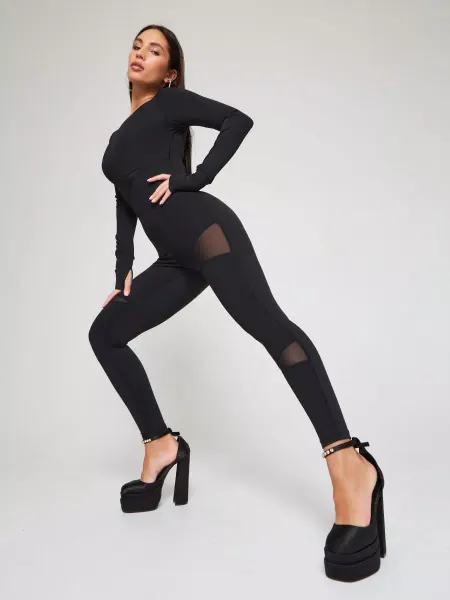 Yuviwoman Комбинезон спортивный для фитнеса танцев