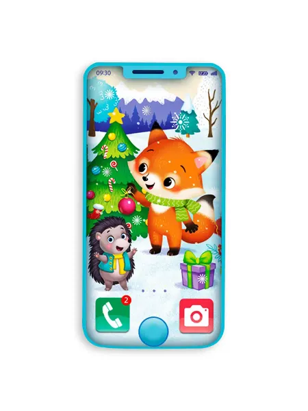 ZABIAKA Детский музыкальный телефон "Лисёнок и ёжик", игрушечный