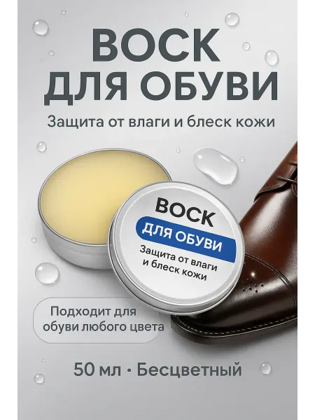 ZAKALEZZ Воск для обуви бесцветный уход от влаги блеск