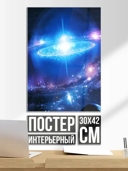 Постер на стену Абстрактный космос с планетами