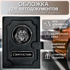 Обложка для автодокументов и паспорта с именем Святослав