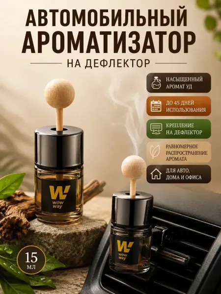 АНЮТИК Автомобильный ароматизатор на дефлектор Уд 15 мл