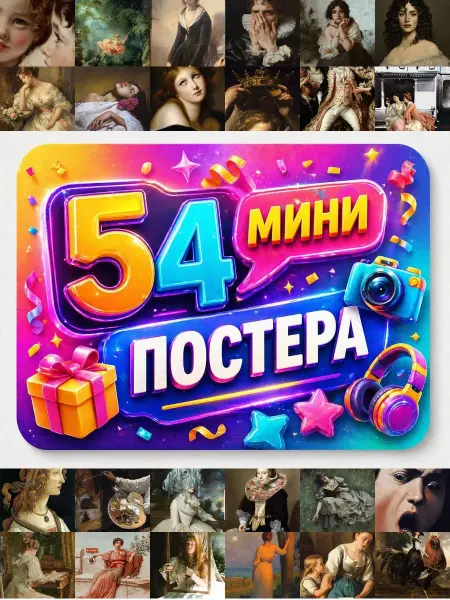 У Денчика Минипостеры 54 шт Эстетика Ренессанс (Автопортрет со Смертью