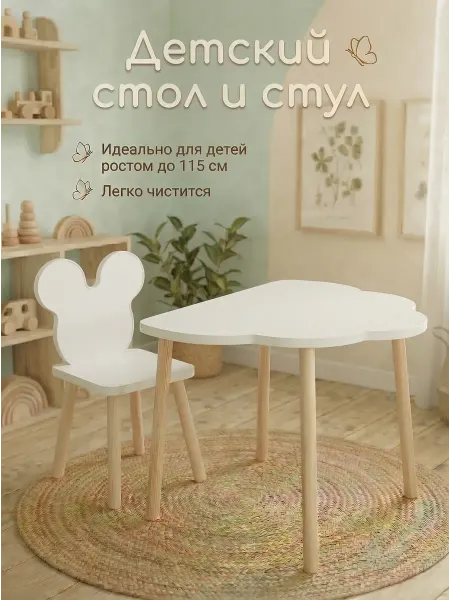Мастерская Теремок Детский стол и стул микки маус