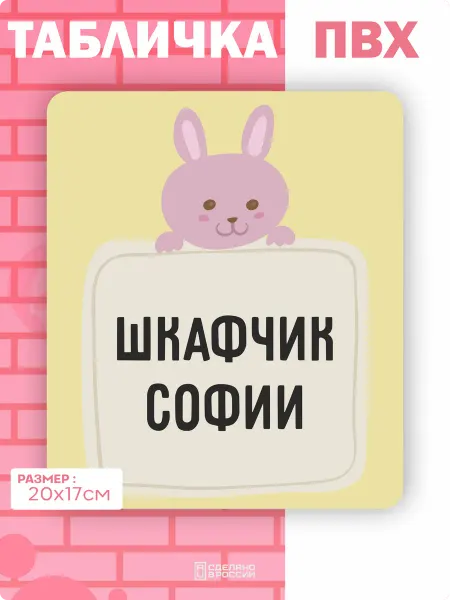 Амбициозные наклейки Табличка на дверь шкафчика София