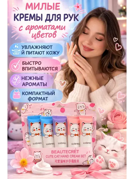 Анж03 Подарочный набор. Увлажняющий мини крем для рук 5 шт