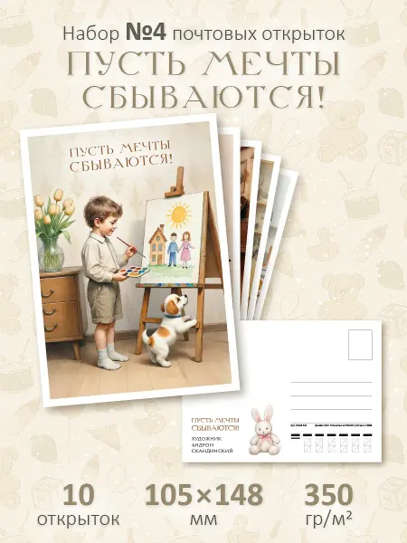 ЮФОЮ Почтовые открытки "Пусть мечты сбываются №4" посткроссинг