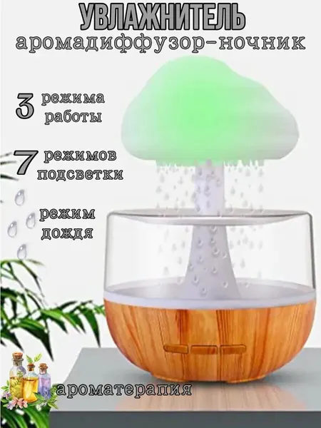 Увлажнитель воздуха грибок, аромадиффузор, ночник