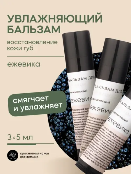 КРАСНОПОЛЯНСКАЯ КОСМЕТИКА Бальзам для губ увлажняющий стик Ежевика