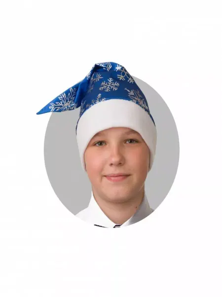 Батик Колпак со снежинками, сатин р.52-54