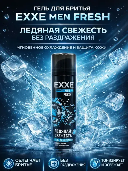 Наз01 Гель для бритья мужской охлаждающий без раздражения