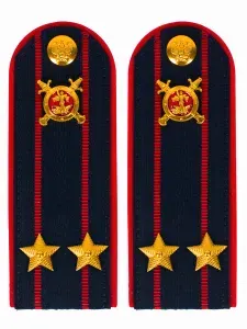 Погоны Полиция пластиковые (в сборе) укомплектованные с фурнитурой темно-синие (Подполковник)