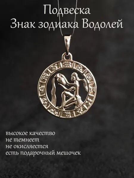 БижуТрендия Кулон подвеска Знак Зодиака Водолей